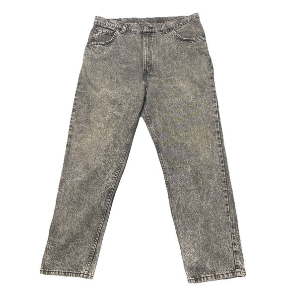 VTG Brittania Jeans 36x30 Black Gray Acid Wash Baggy Hip Hop Mom 80s 90s USA - Picture 1 of 14